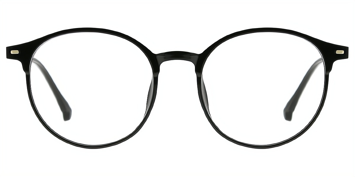 Black Round Elegant Horn TR90 Eyeglasses