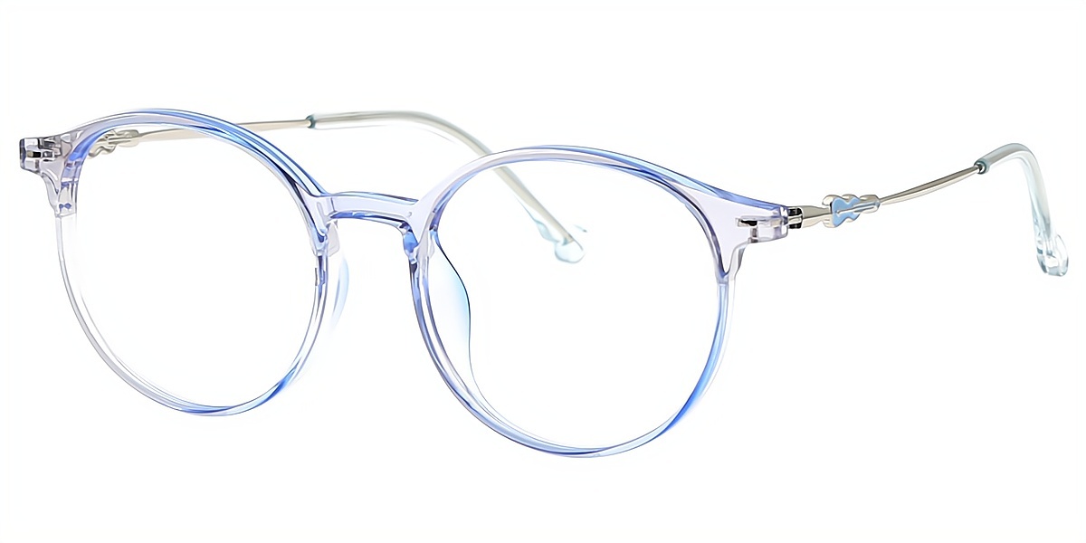 Blue Round Elegant Horn TR90 Eyeglasses