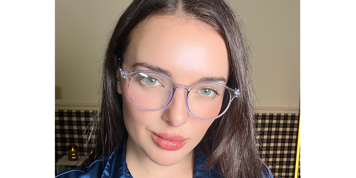 Blue Round Elegant Horn TR90 Eyeglasses