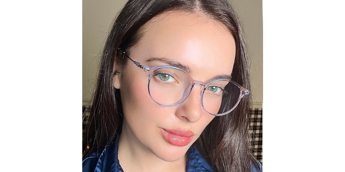 Blue Round Elegant Horn TR90 Eyeglasses