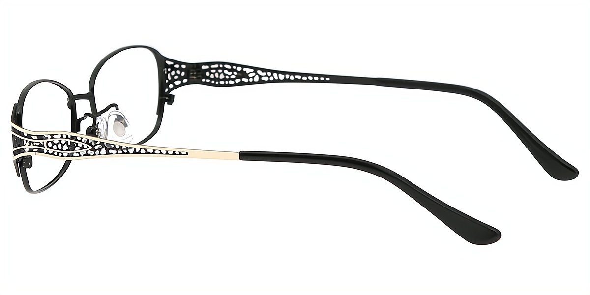 Black Oval Sophisticated Metal Eyeglasses