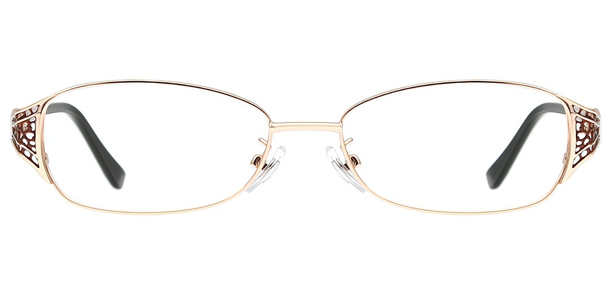 Golden Oval Sophisticated Metal Eyeglasses