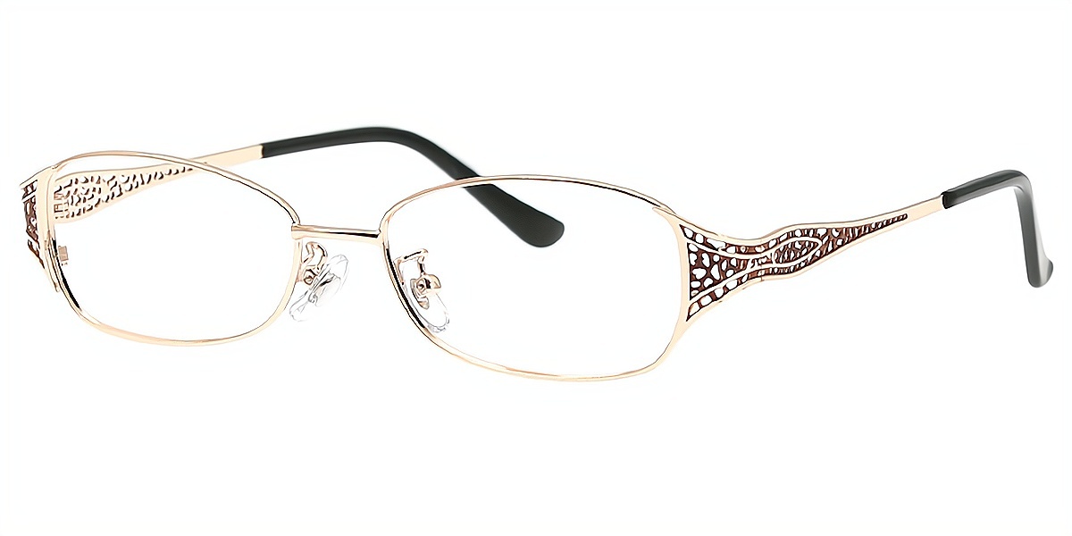 Golden Oval Sophisticated Metal Eyeglasses