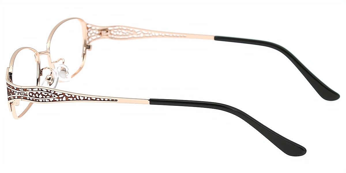 Golden Oval Sophisticated Metal Eyeglasses
