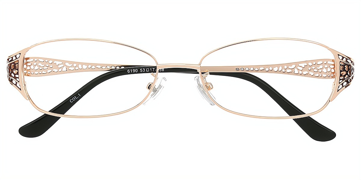 Golden Oval Sophisticated Metal Eyeglasses