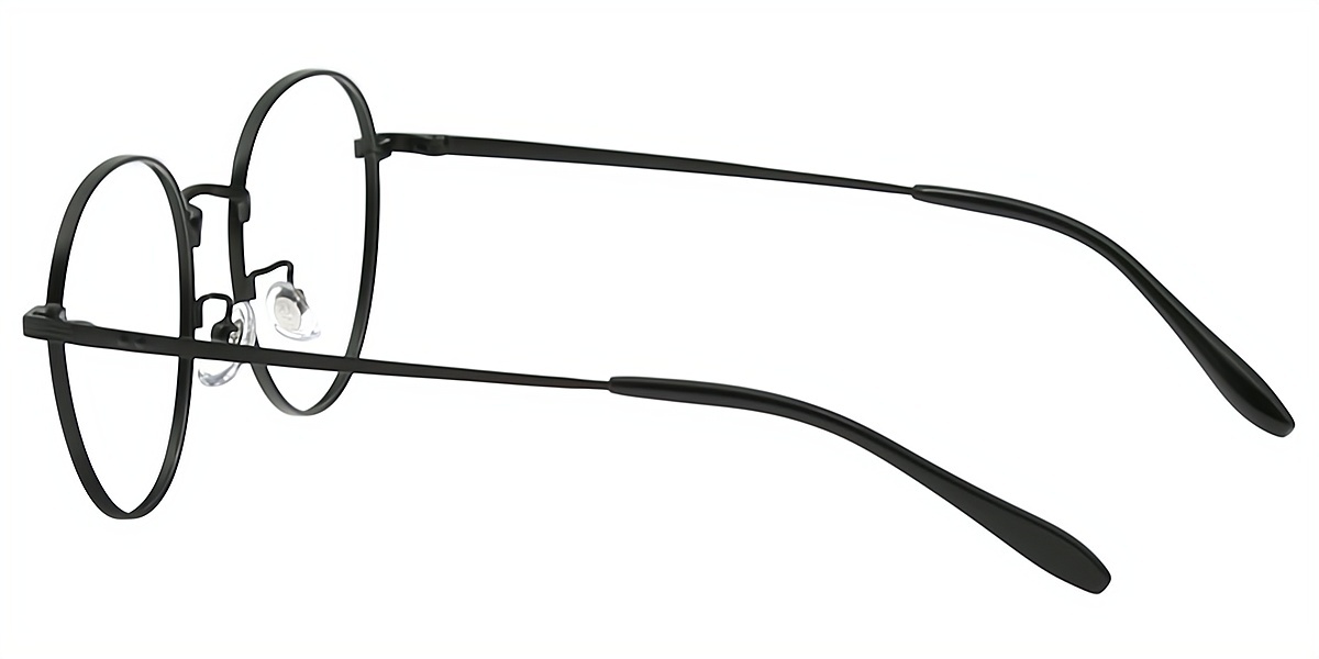 Black Oval Elegant Metal Eyeglasses