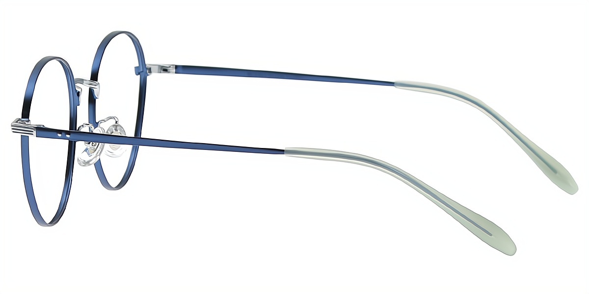 Blue Oval Elegant Metal Eyeglasses