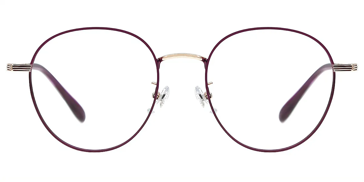 Purple Oval Elegant Metal Eyeglasses