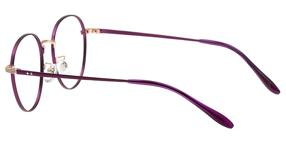 Purple Oval Elegant Metal Eyeglasses