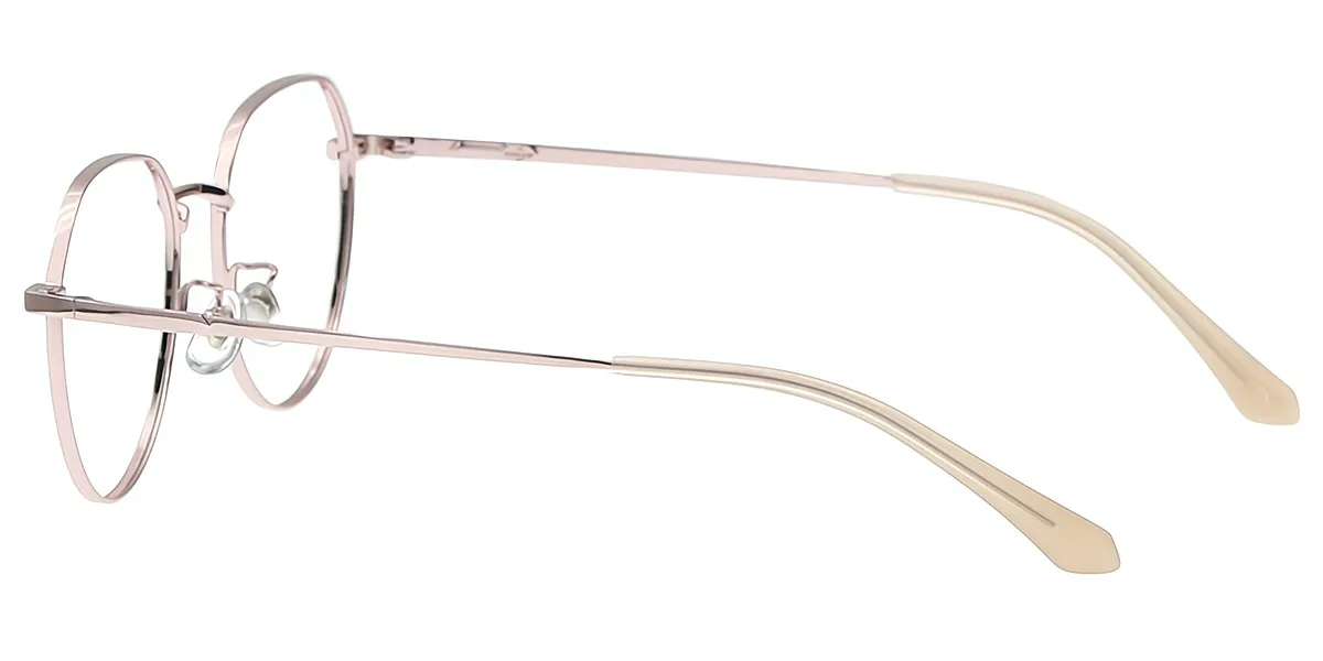 Pink Oval Elegant Metal Eyeglasses
