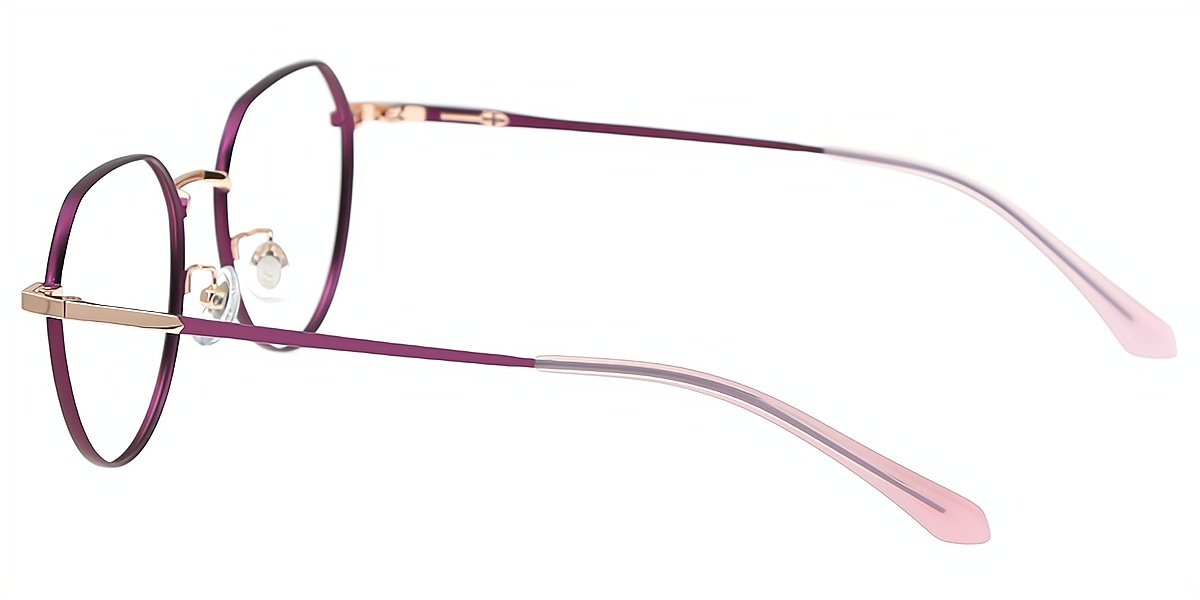 Purple Oval Elegant Metal Eyeglasses