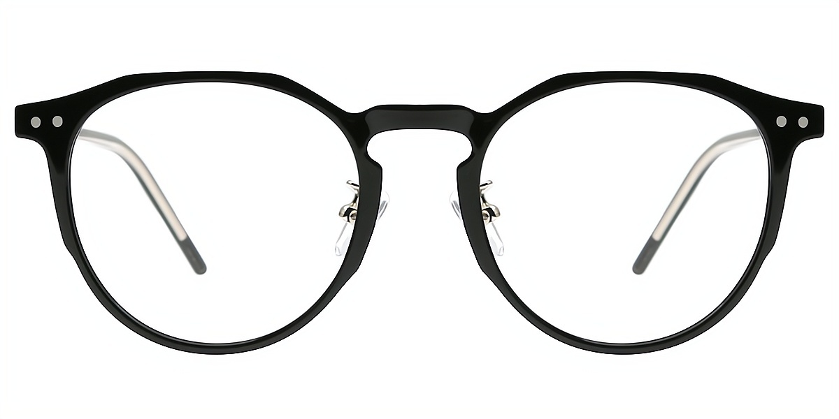 Black Oval Classic Keyhole Bridge TR90 Eyeglasses