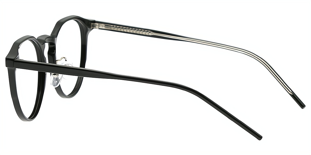 Black Oval Classic Keyhole Bridge TR90 Eyeglasses