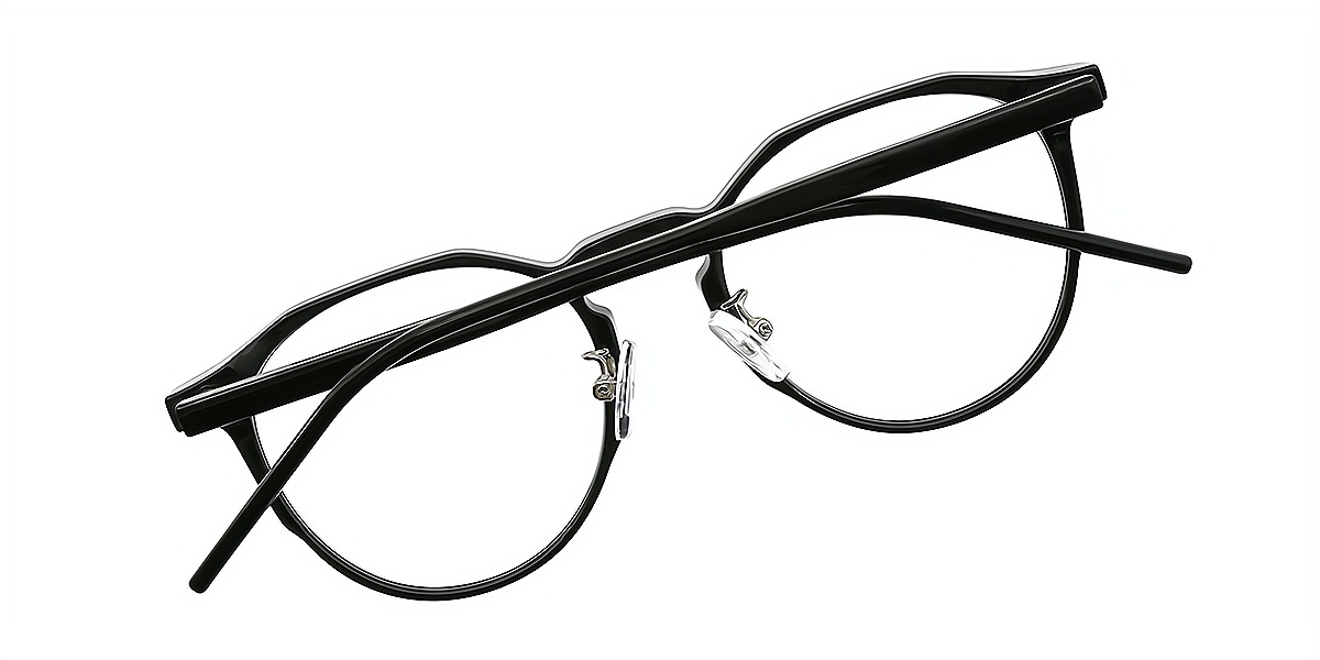 Black Oval Classic Keyhole Bridge TR90 Eyeglasses