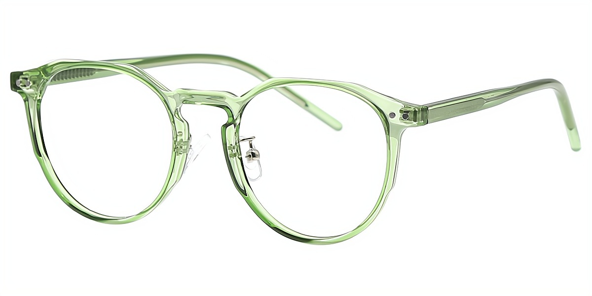 Green Oval Classic Keyhole Bridge TR90 Eyeglasses
