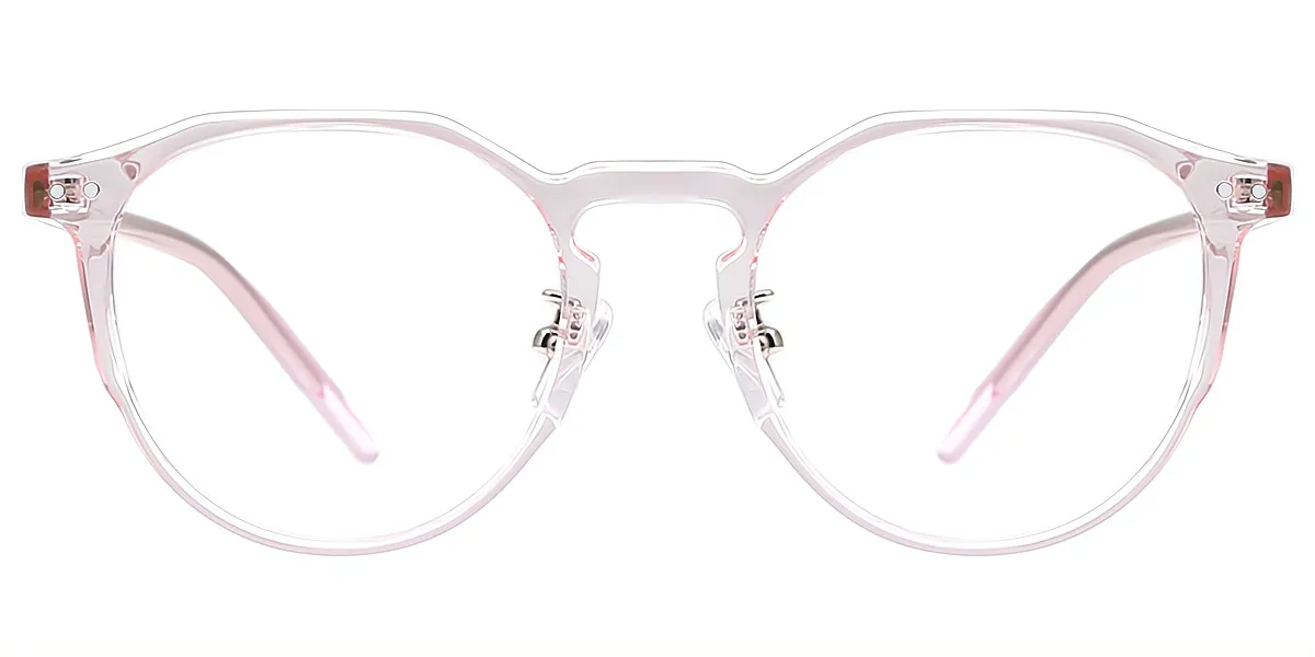 Pink Oval Classic Keyhole Bridge TR90 Eyeglasses