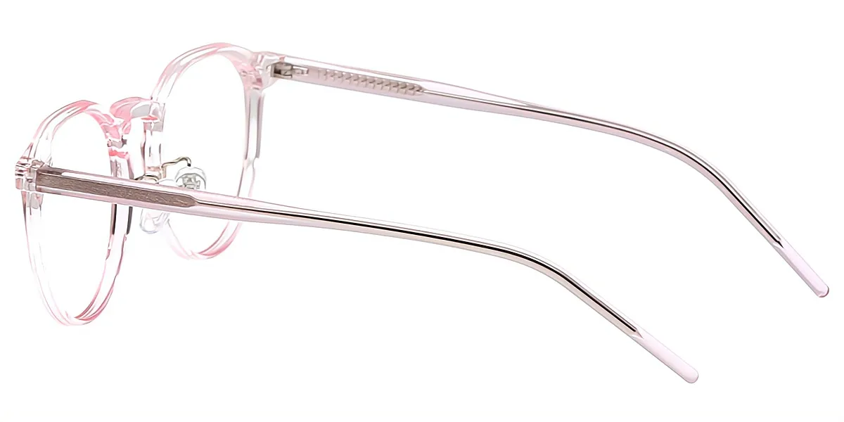 Pink Oval Classic Keyhole Bridge TR90 Eyeglasses