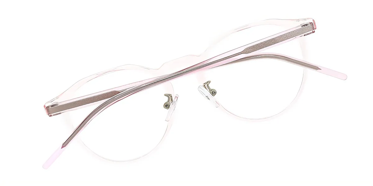 Pink Oval Classic Keyhole Bridge TR90 Eyeglasses