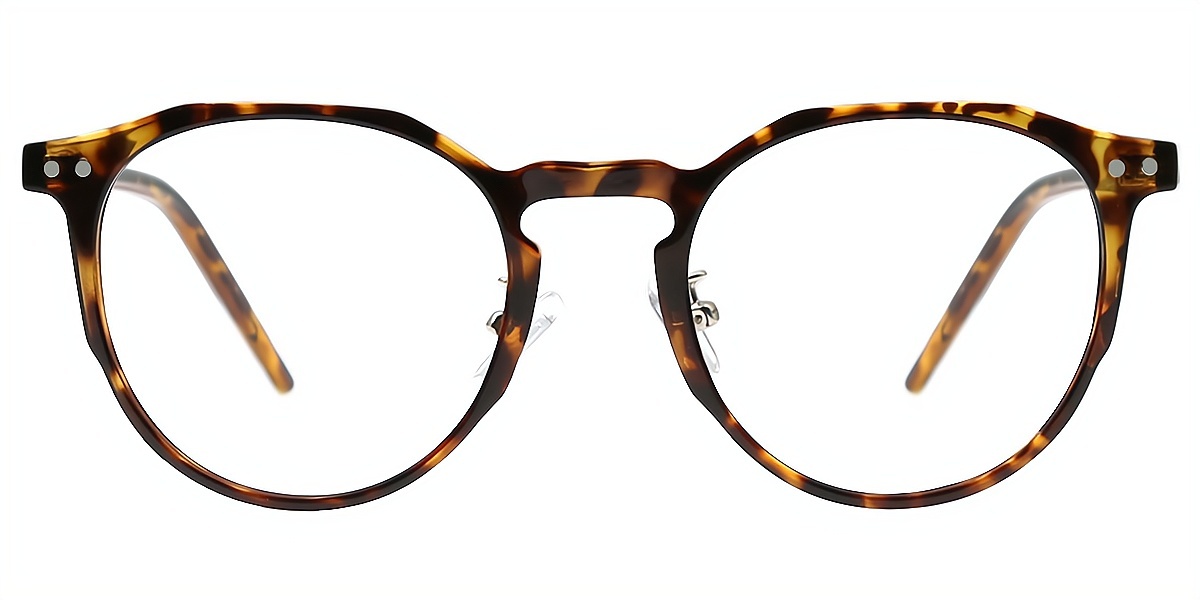 Tortoise Oval Classic Keyhole Bridge TR90 Eyeglasses