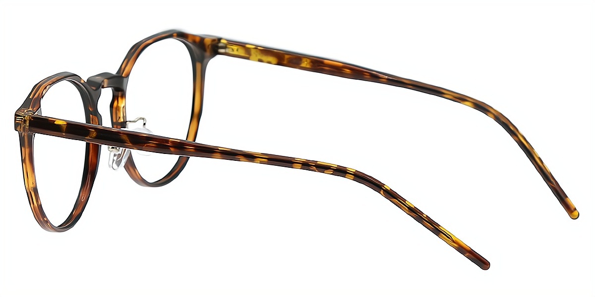 Tortoise Oval Classic Keyhole Bridge TR90 Eyeglasses