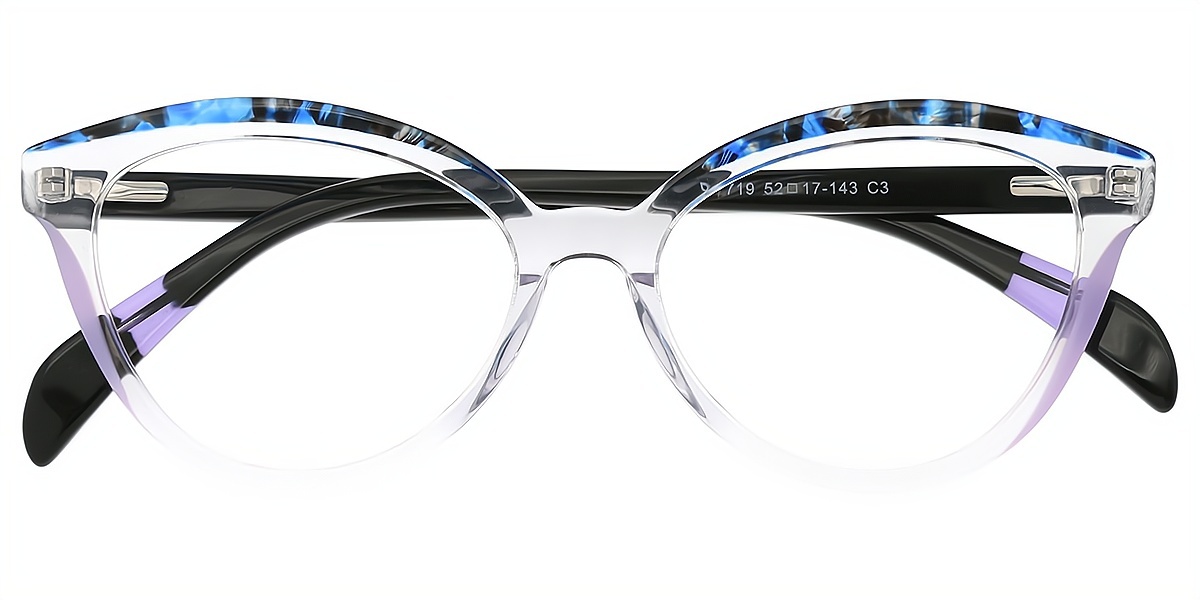 Clear Cat Eye Hipster Acetate Eyeglasses