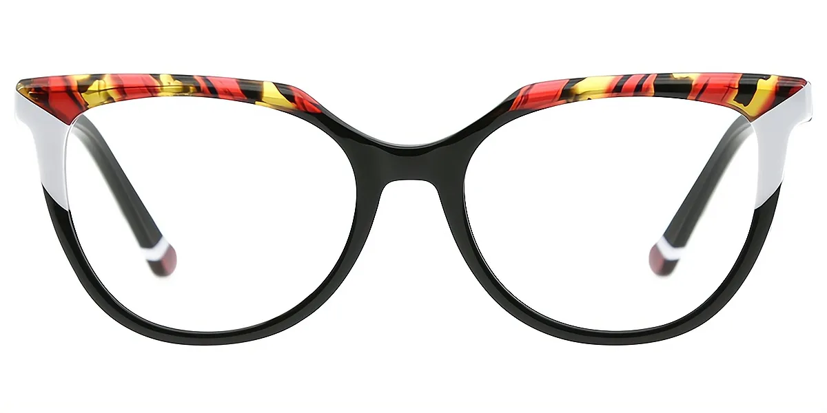 Black Cat Eye Hipster Acetate Eyeglasses