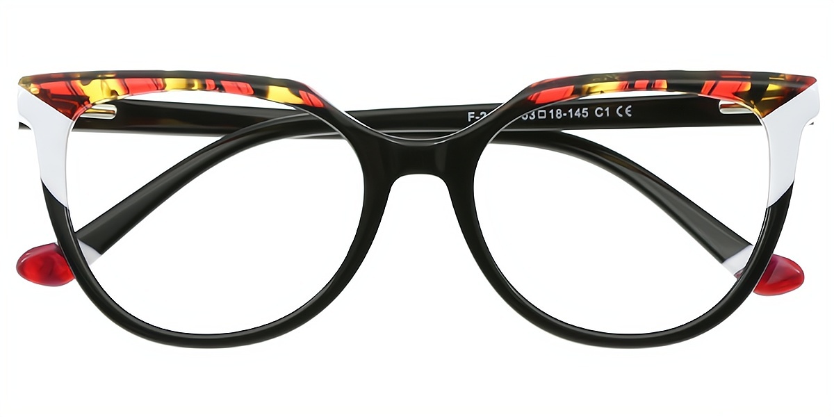 Black Cat Eye Hipster Acetate Eyeglasses