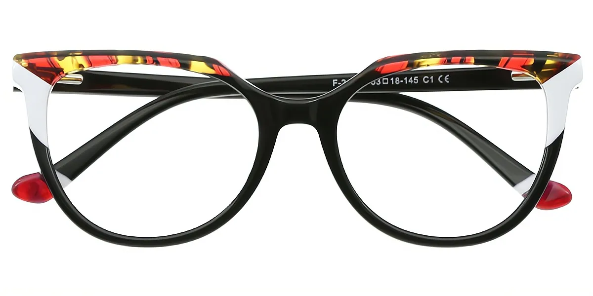 Black Cat Eye Hipster Acetate Eyeglasses