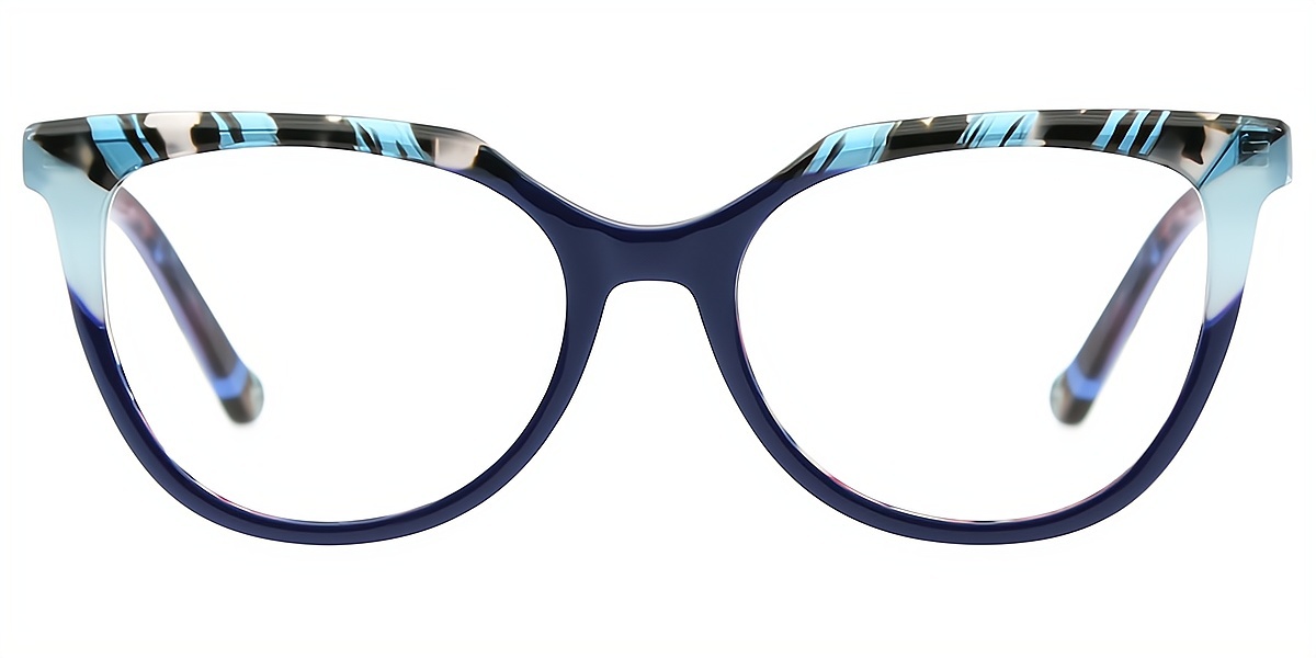 Blue Cat Eye Hipster Acetate Eyeglasses