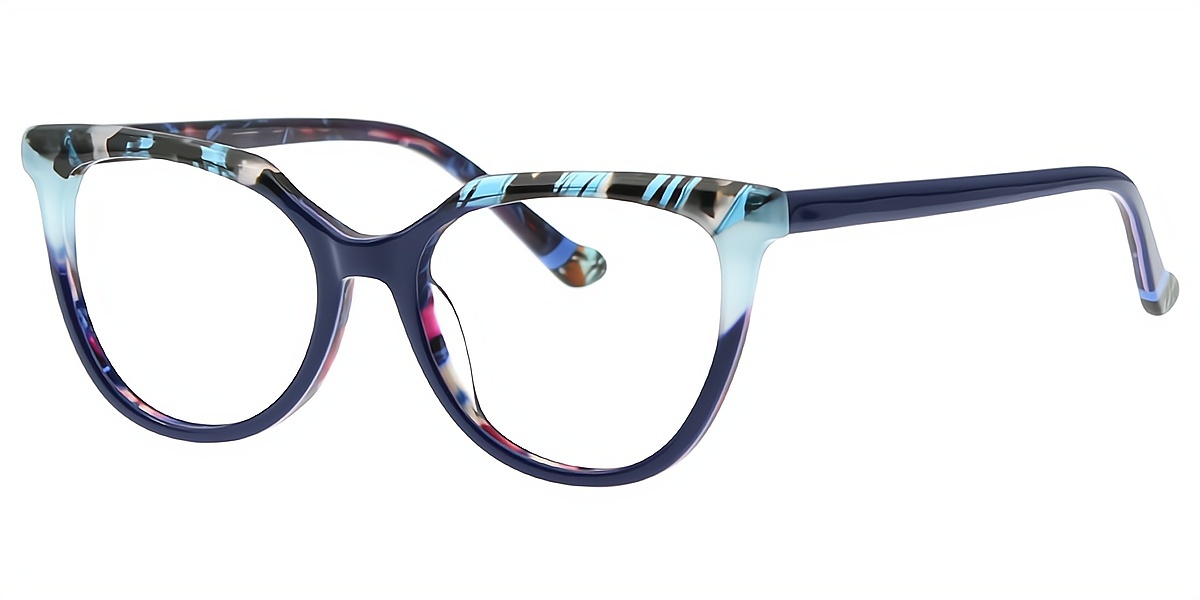 Blue Cat Eye Hipster Acetate Eyeglasses