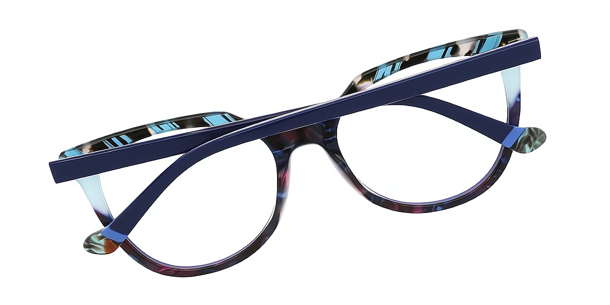 Blue Cat Eye Hipster Acetate Eyeglasses