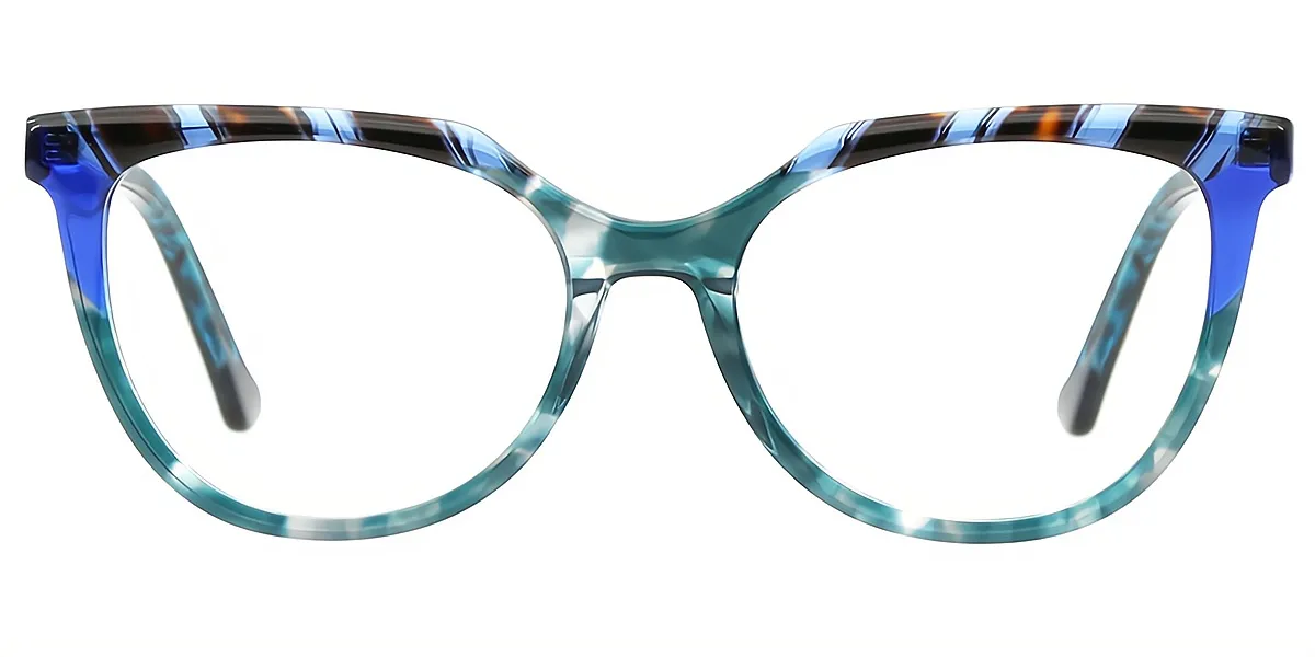 Green Cat Eye Hipster Acetate Eyeglasses