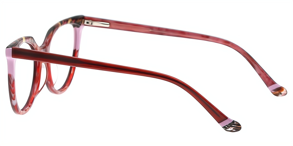 Red Cat Eye Hipster Acetate Eyeglasses