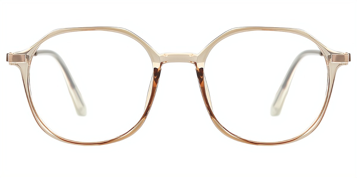 Brown Oval Simple TR90 Eyeglasses