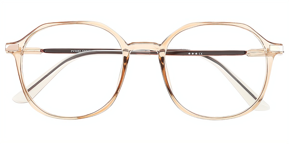 Brown Oval Simple TR90 Eyeglasses