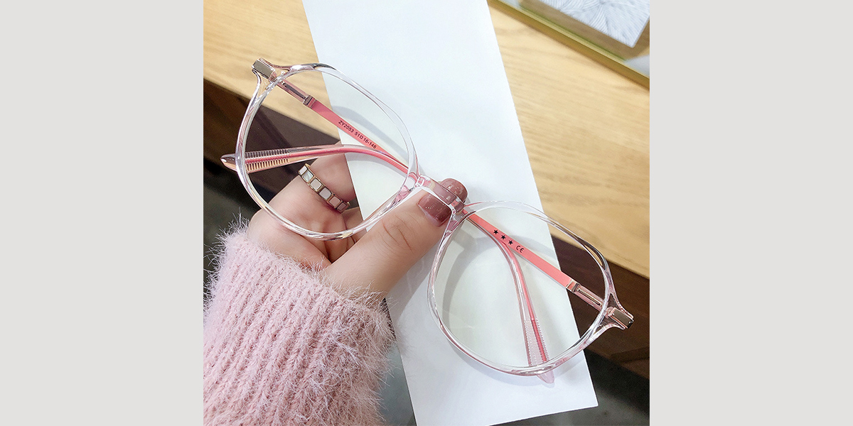 Pink Oval Simple TR90 Eyeglasses