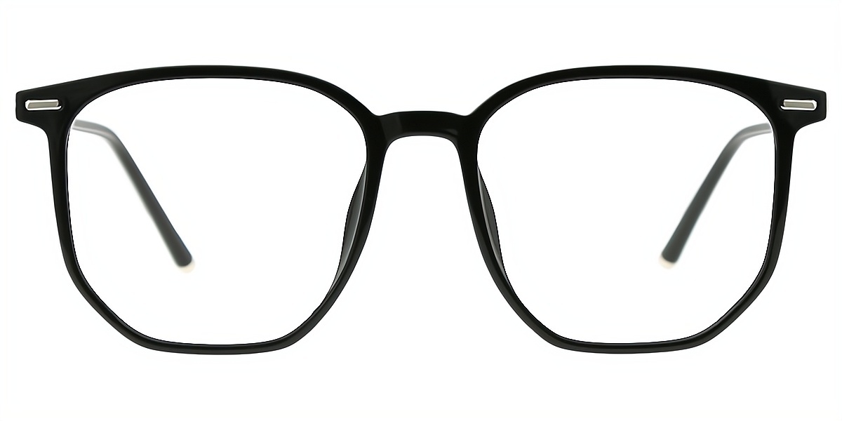 Black Geometric Simple TR90 Eyeglasses