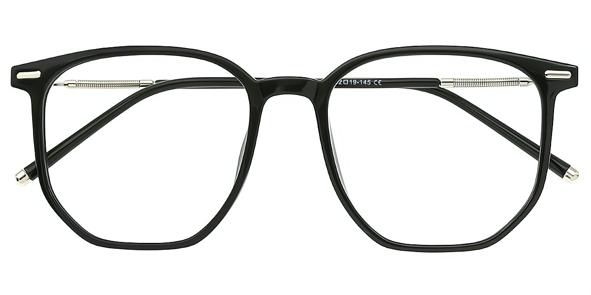 Black Geometric Simple TR90 Eyeglasses