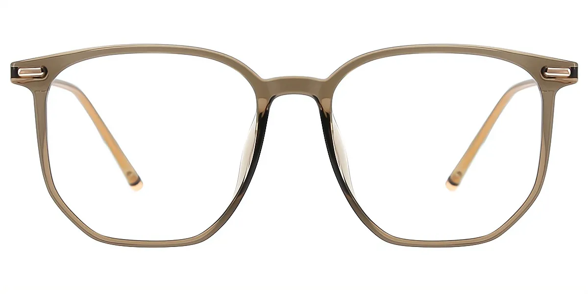 Brown Geometric Simple TR90 Eyeglasses