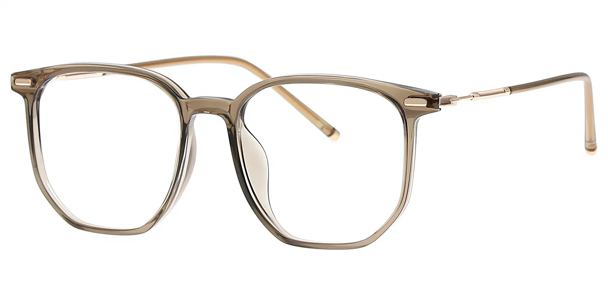 Brown Geometric Simple TR90 Eyeglasses