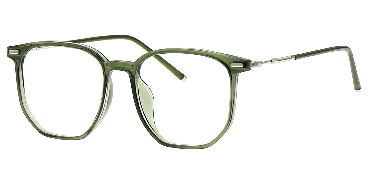 Green Rectangle Simple TR90 Eyeglasses