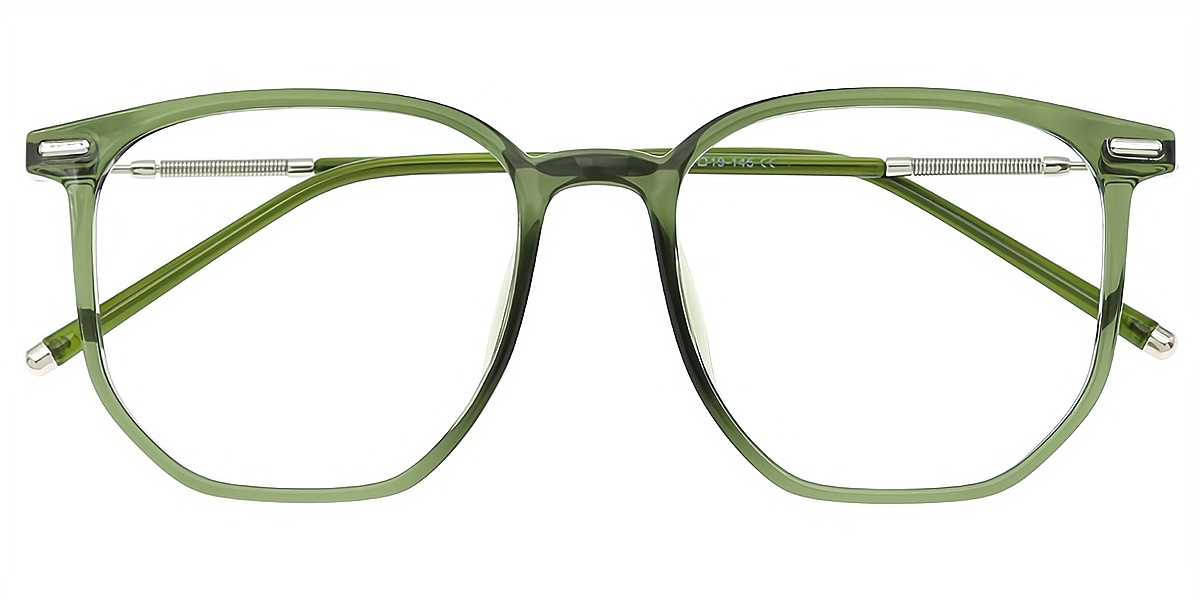 Green Rectangle Simple TR90 Eyeglasses