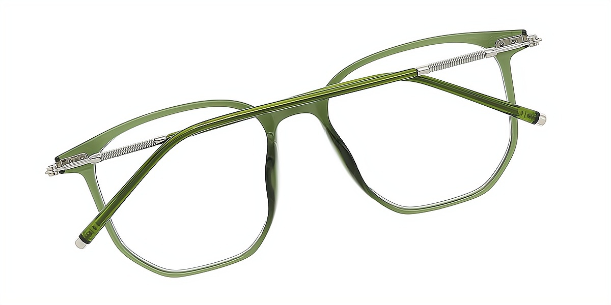 Green Rectangle Simple TR90 Eyeglasses