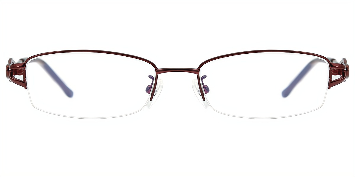 Red Rectangle Elaborate Metal Eyeglasses