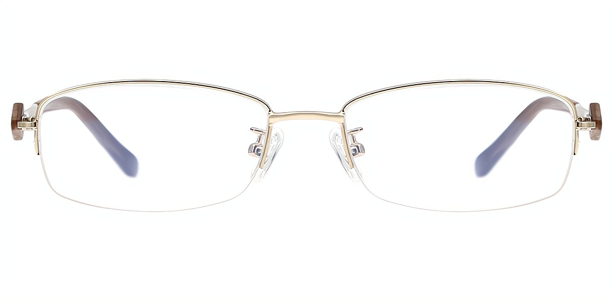 Golden Rectangle Elaborate Metal Eyeglasses