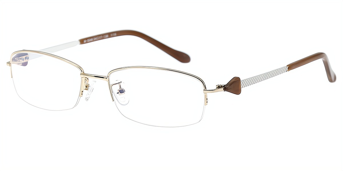 Golden Rectangle Elaborate Metal Eyeglasses