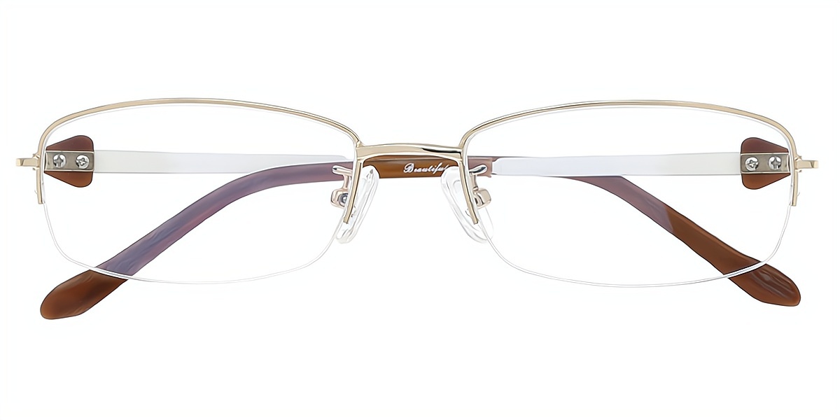 Golden Rectangle Elaborate Metal Eyeglasses