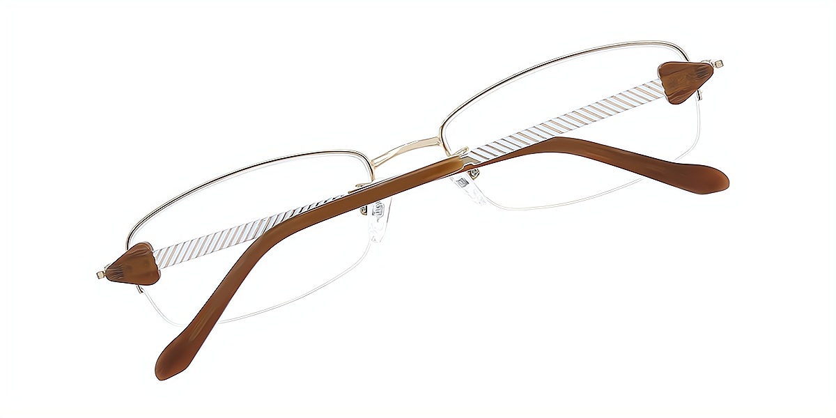 Golden Rectangle Elaborate Metal Eyeglasses