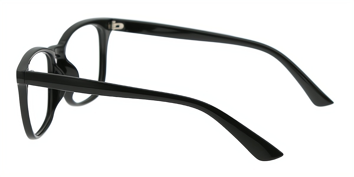 Black Rectangle Retro Plastic Eyeglasses