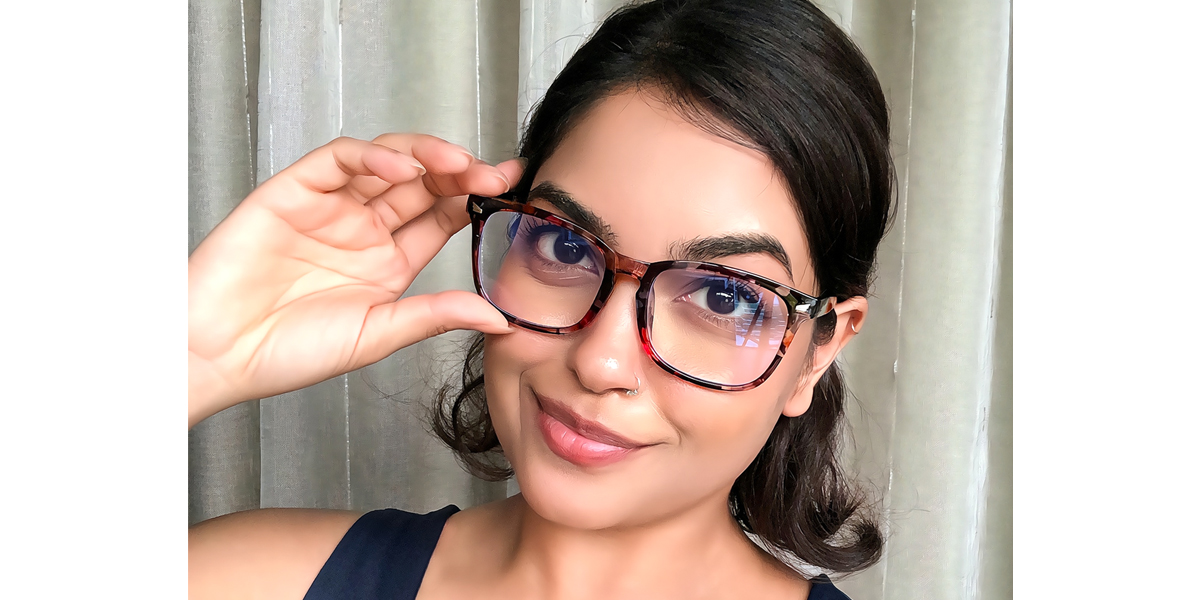Floral Square Retro Plastic Eyeglasses